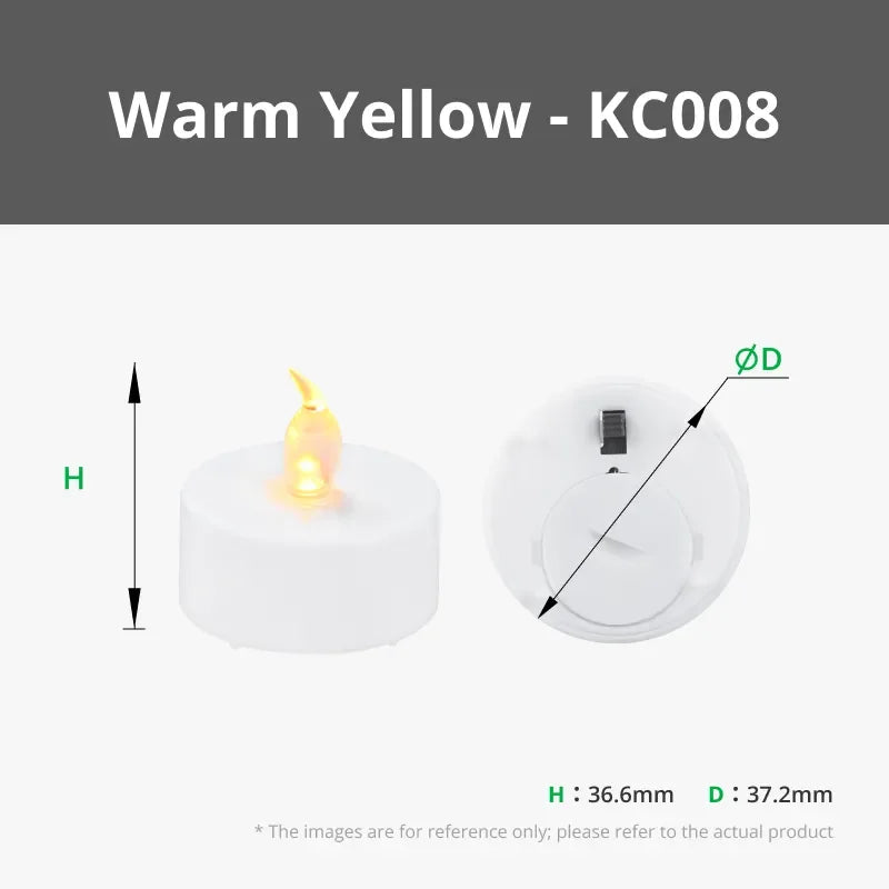 LED flame team tea light candle set 12pcs