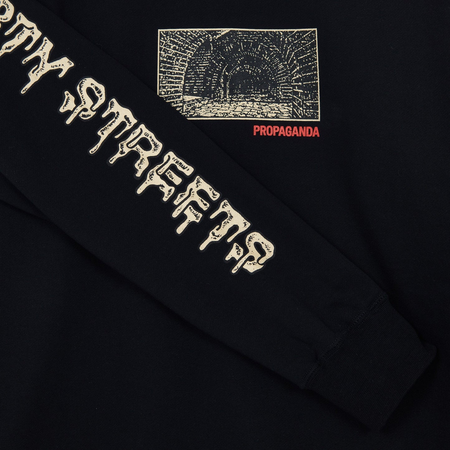 Propaganda felpa girocollo con stampa avanti e retro Dirty Street Crewneck 22FWPRFE732-01 nero