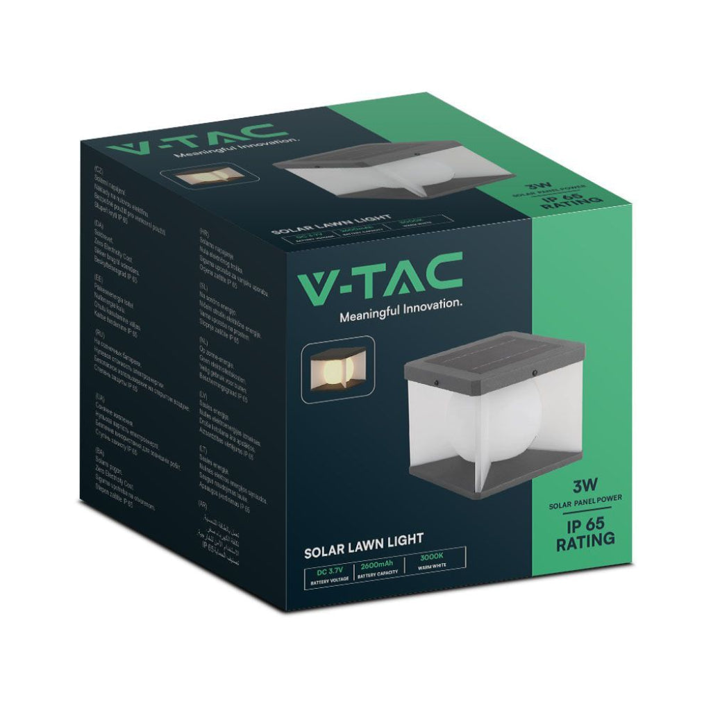 Lampada LED Solare da Giardino a Cubo 3W con Telecomando IP65