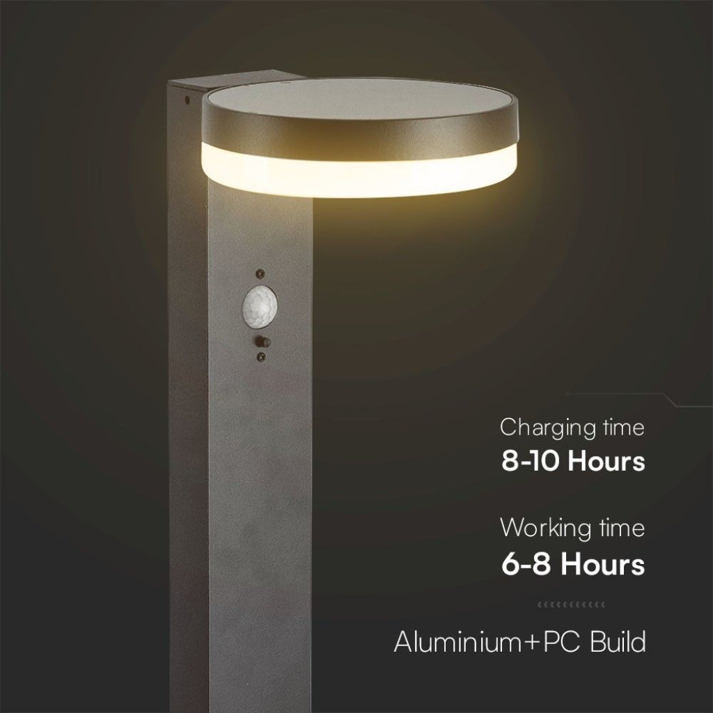 Piantana Solare LED 5.5W con Sensore PIR IP54 Luce Calda 3000K