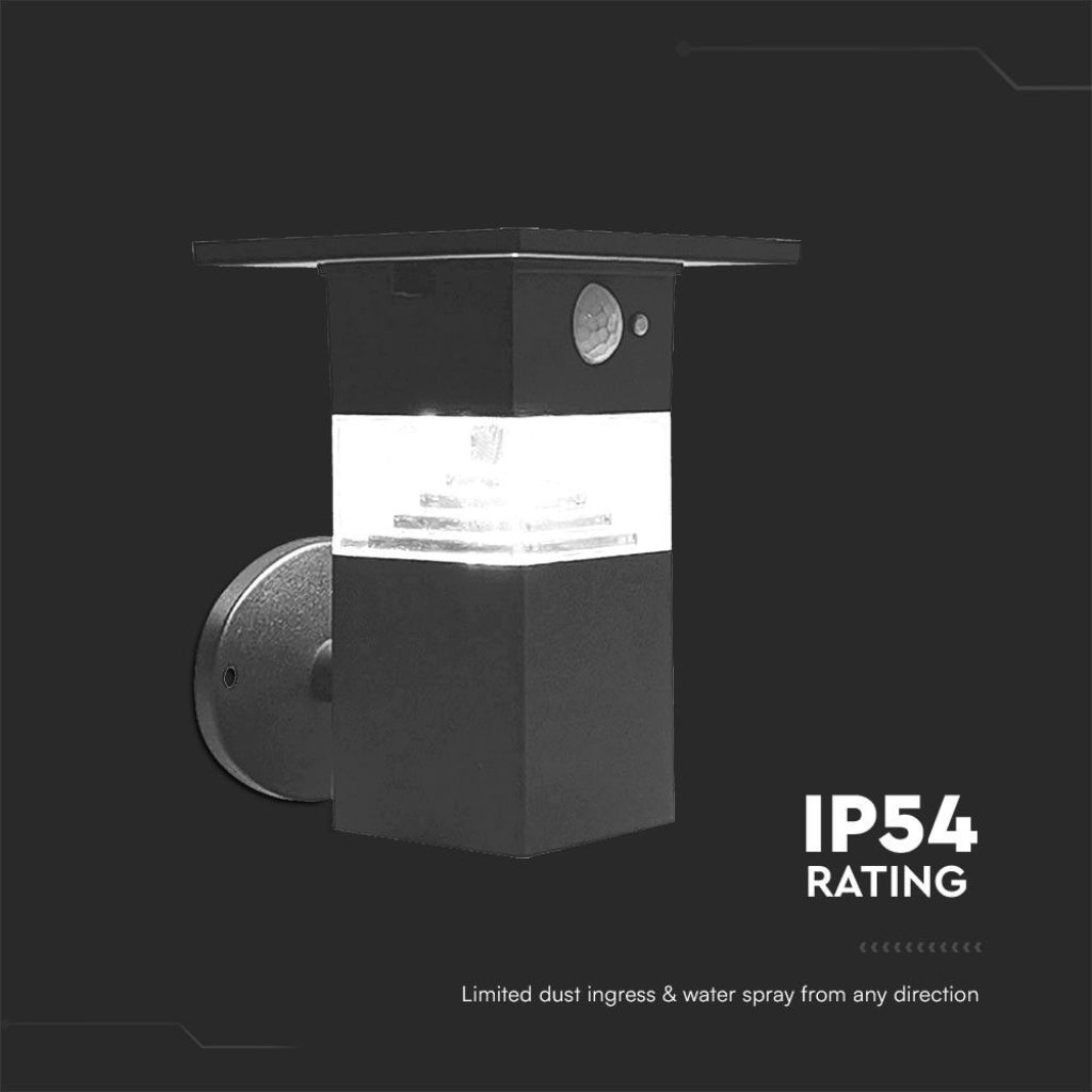 Lampada LED Solare da Giardino 3W con Sensore PIR 3000K IP54