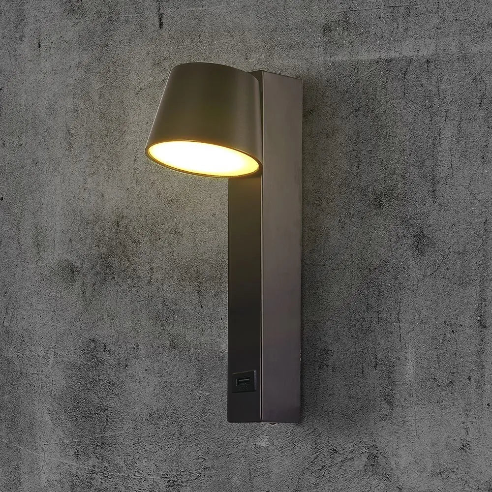 V-TAC LED-Wandleuchte 8 W USB 3000 K Dimmbar – Metall Schwarz