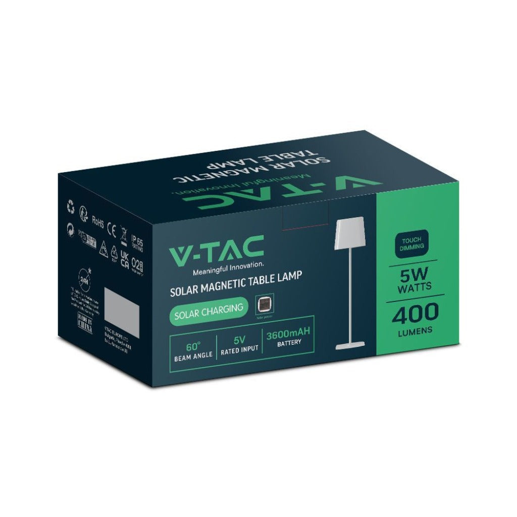 Lampada LED da Tavolo Magnetica 5W Ricaricabile USB‑C Bianca IP65
