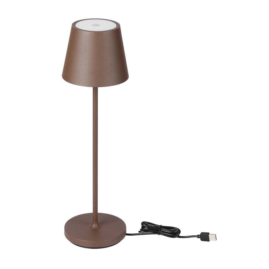 LED-Tischleuchte 15W Corten mit Touch-Dimmer und kabelloser Ladefunktion