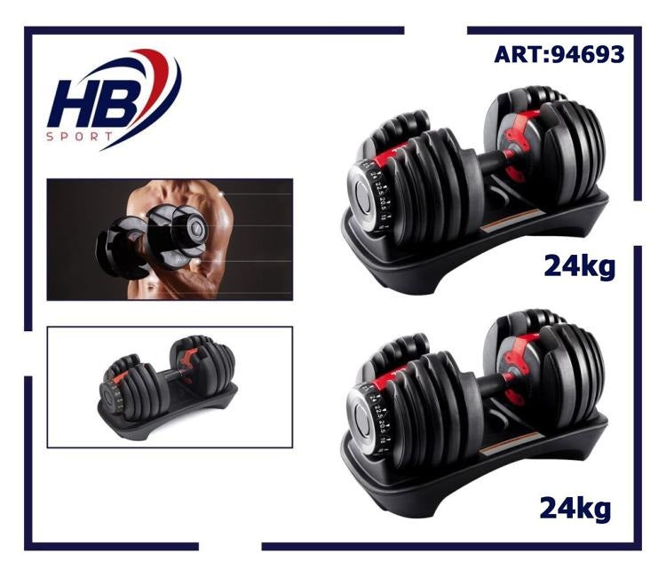 Hb Paar Hanteln mit verstellbarem Selekto-Riegel-Fitness-Gewicht 0-24kg