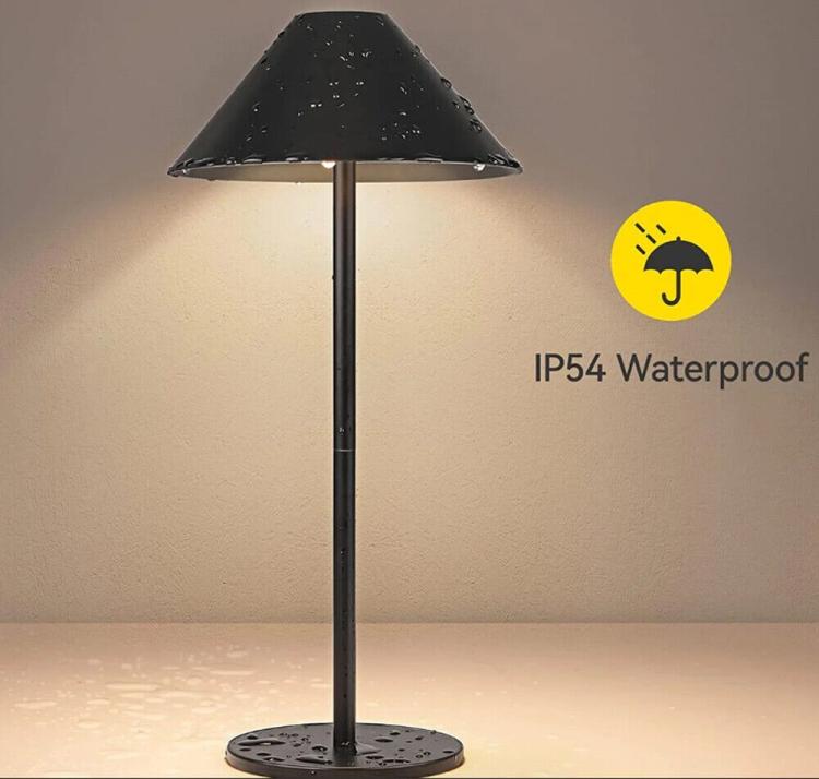 LED Table Lamp Soft Touch Control Rechargeable Hotel Restaurant (Black)