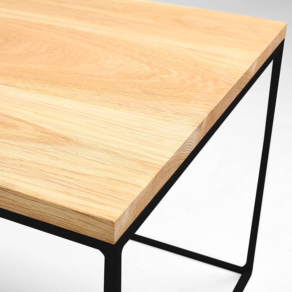 Tavolino TENSIO 50 LEGNO MASSELLO, quercia, nero