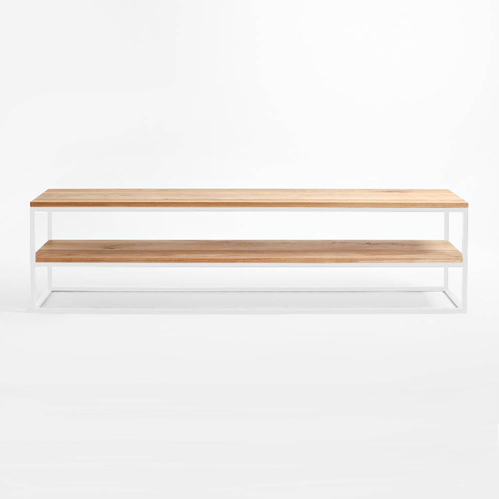 JULITA 180 solid wood rack, oak, white