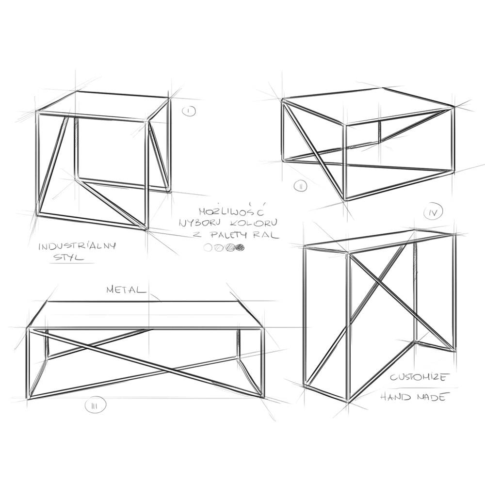 Tavolino MEMO METAL 100x100 Bianco