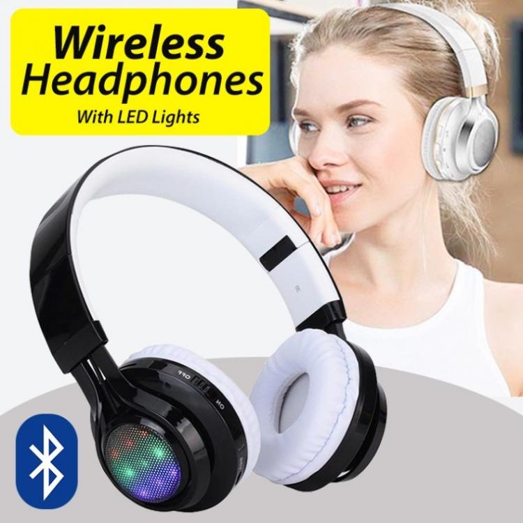 KABELLOSE BLUETOOTH STEREO-KOPFHÖRER KLAPPBAR SD RADIO FREISPRECHFUNKTION MIT LED