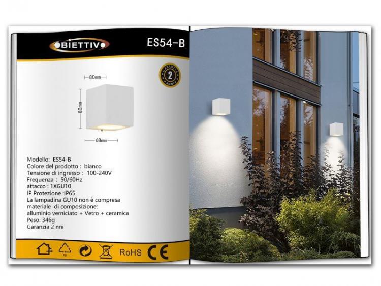 LED-Außenwandleuchte Gartenlampe GU10 Fassung Wandstrahler IP65/WEISS