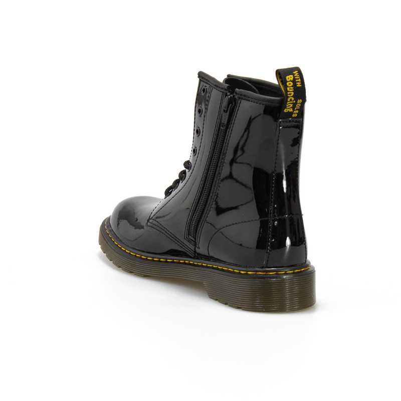 Dr Martens scarpa Anfibio da ragazza in vernice con cerniera laterale 1460 21979001 nero
