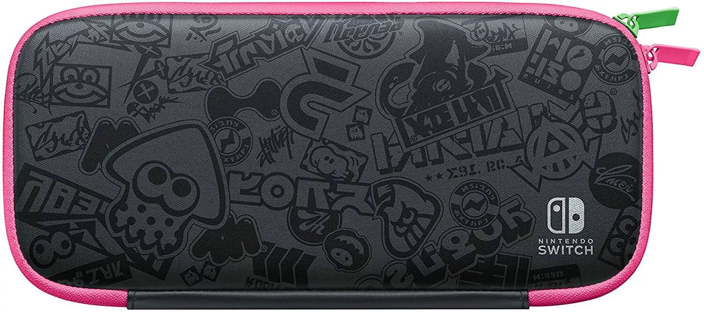 Nintendo Switch Case Kit Hülle Splatoon Neon Grün/Rosa +Schutzfolie