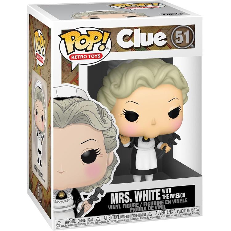 Funko Pop! Retro Toys - Clue (51) Mrs. White mit dem Schraubenschlüssel Vinylfigur 9 cm