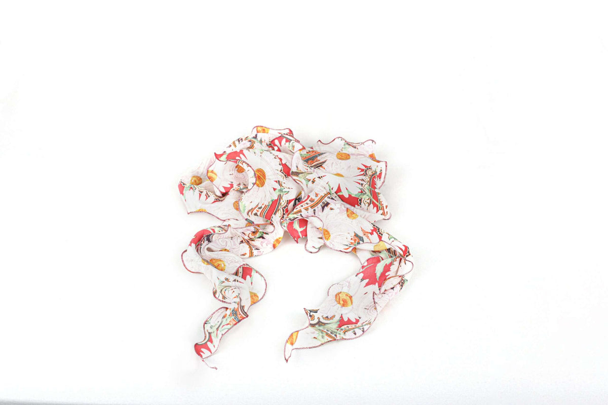 "Frou Frou" Drape Necklace White Flowers