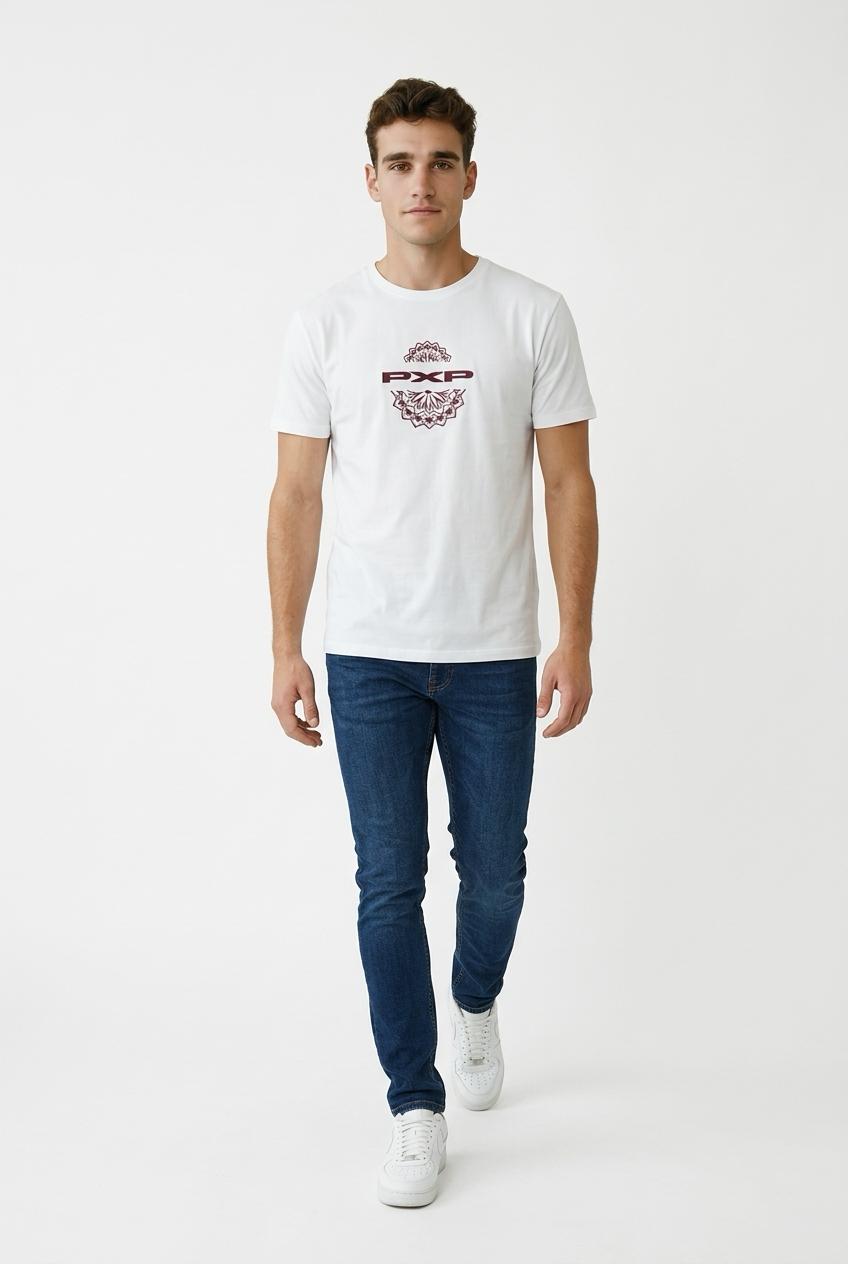 Project X Paris Maglietta Uomo Ricamo Geometrico 2611115 WBR Bianco