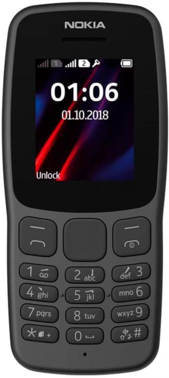 Nokia 106 - Seniorenhandy Großtasten Ds 1,8 Zoll 4Mb Radio Taschenlampe Schwarz