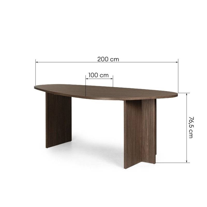 Tavolo ZEV 200 cm piano irregolare, noce Lincoln