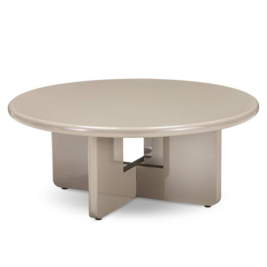 Couchtisch LARNA 80 cm Hochglanz Beige