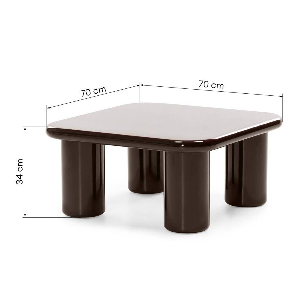 Couchtisch MURIEN 70 cm, Glänzende Schokolade