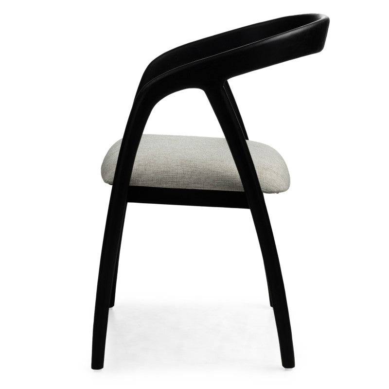 Sedia ONDE, nero/beige chiaro, teak