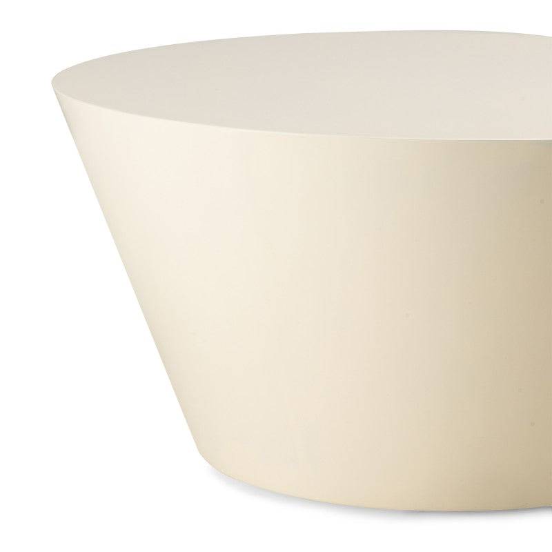 Beistelltisch ELISSA Ø60 cm, creme-weiß, hochglänzend