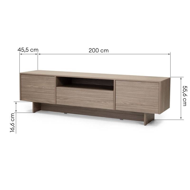 TV-Schrank ANSO mit zwei Türen und Schublade, Perl-Eiche