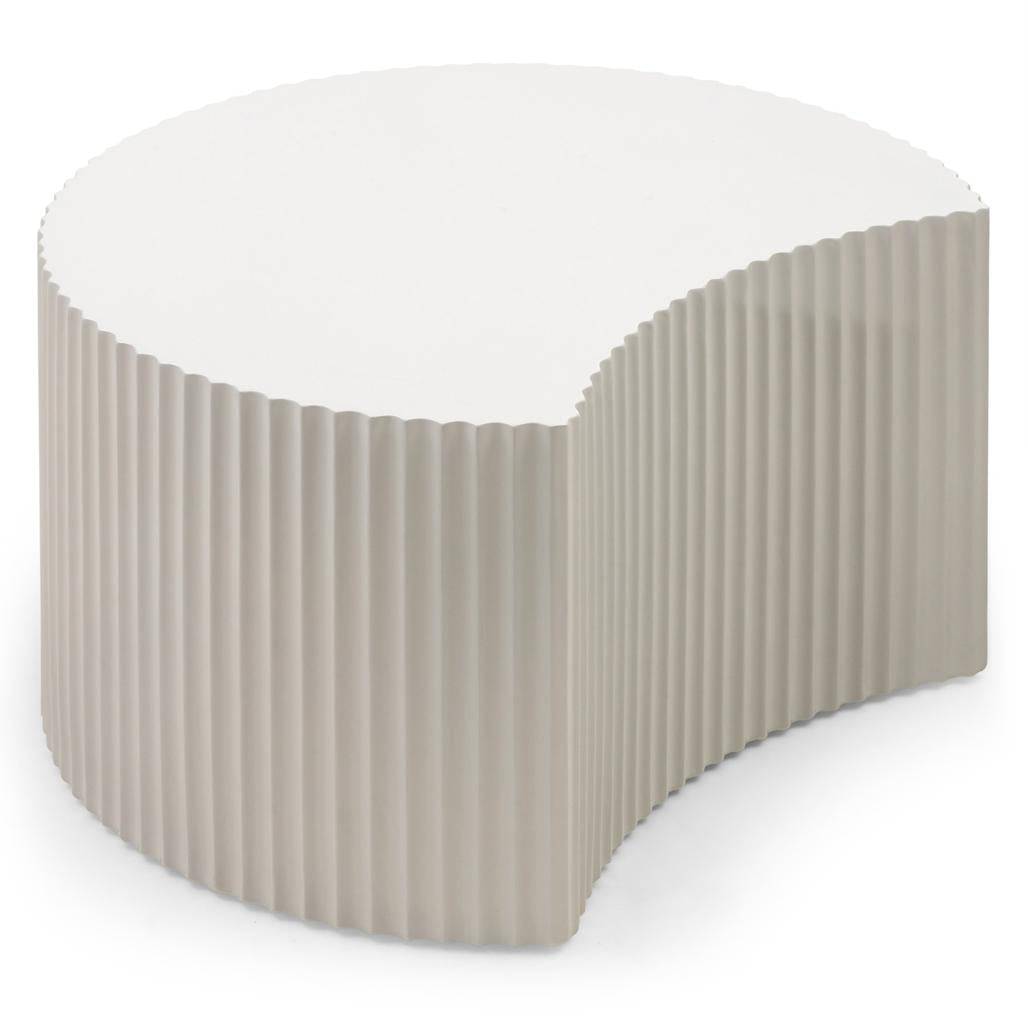 Couchtisch-Set ZOE geriffelt grau-beige