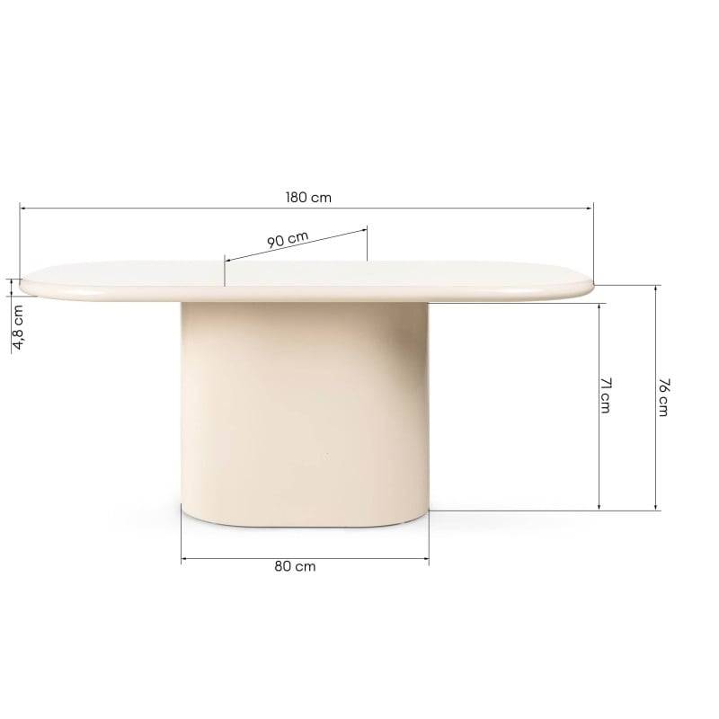 MOMAS Tavolo da pranzo 180 cm beige chiaro lucido