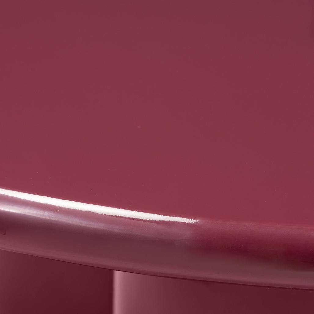 Tavolino BURGUN 80 cm, bordeaux, finitura lucida