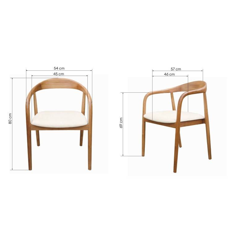 Sedia UDVIKA 2.0, legno naturale/panna