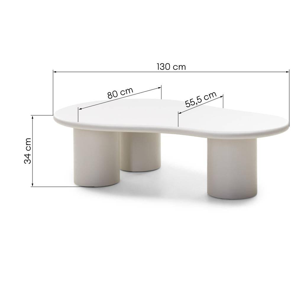 Couchtisch NUBE grau-beige abgerundete Formen