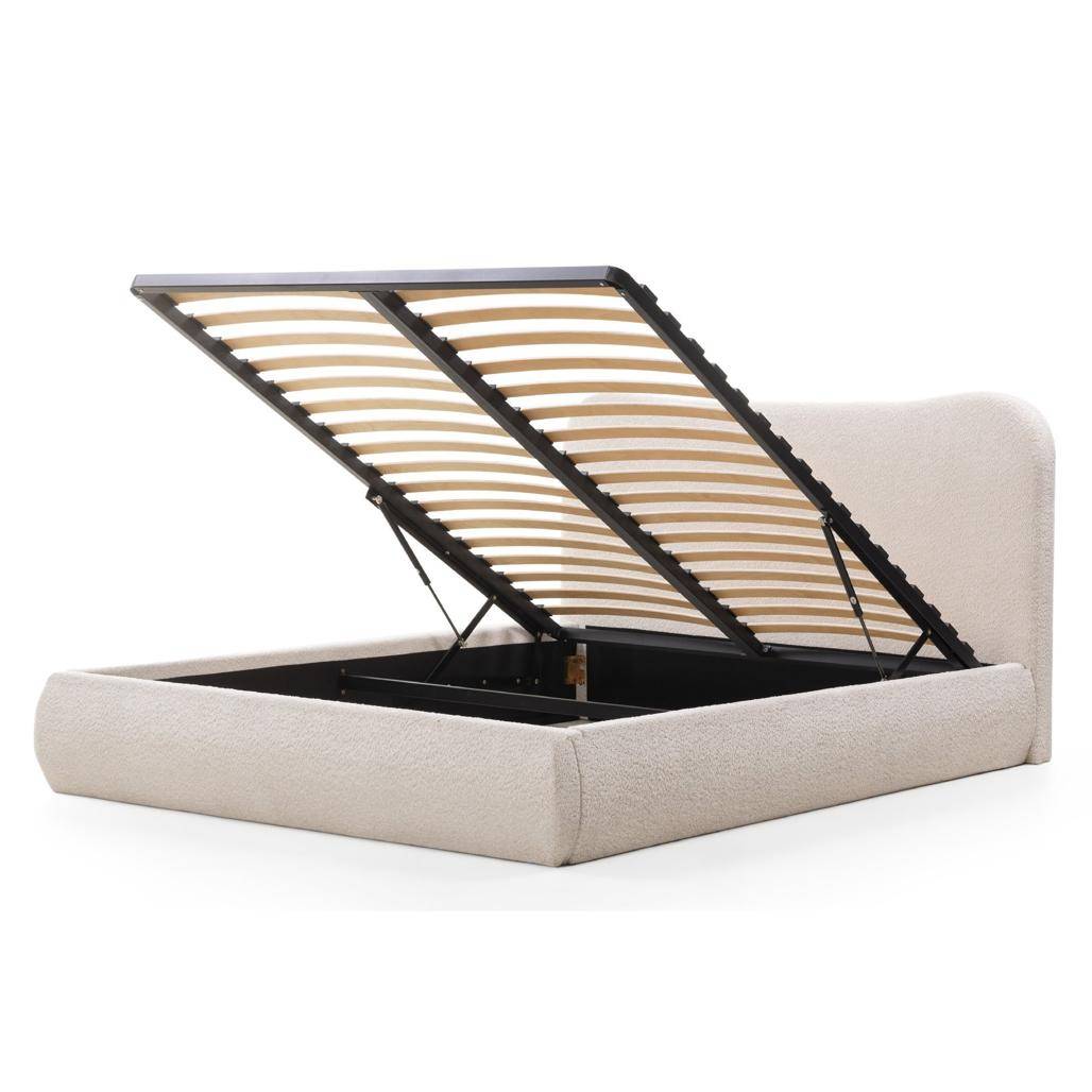 Letto imbottito DOMINIQUE 160x200 cm, beige