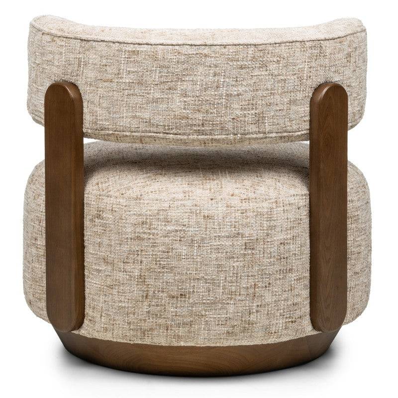 Loungesessel MARABELL, Beige-Grau/Nussbaum