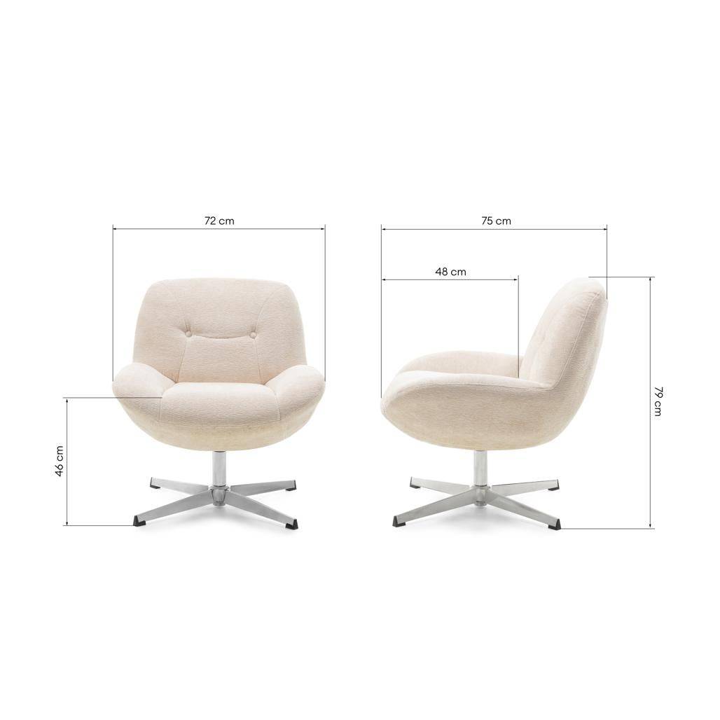 Poltrona girevole RENO, beige