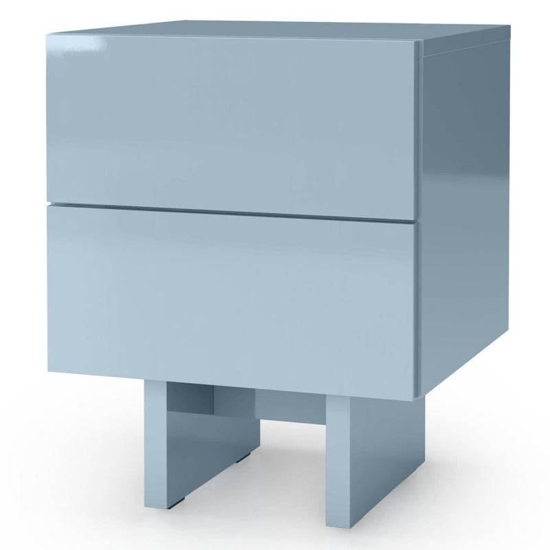 Comodino GLAM, blu fumé, lucido