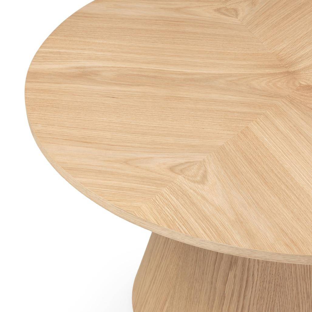 Tavolino da caffè ORB 90 cm, rotondo, quercia