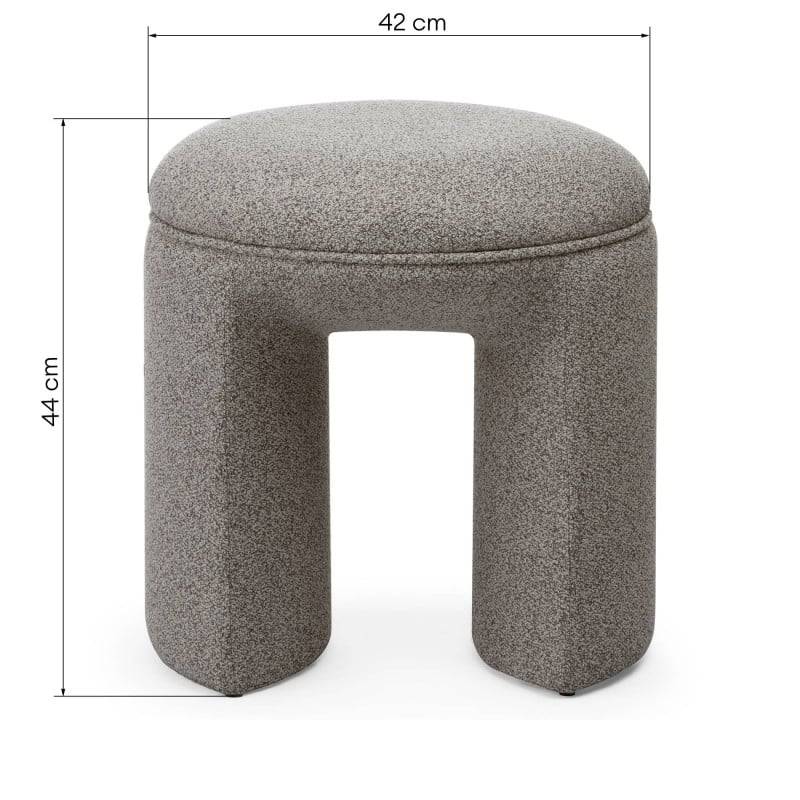 Gepolsterter Pouf CAVE, abgerundete Form, hellbraun