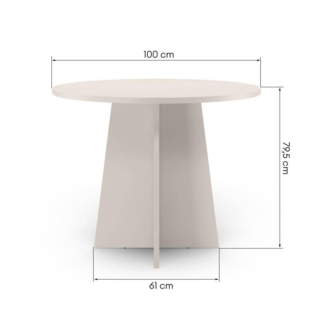 Runder Esstisch LALUQ 100 cm Kaschmir
