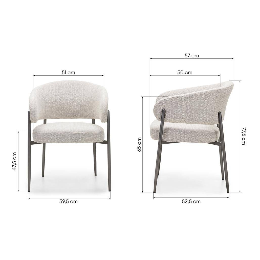 Polsterstuhl UMBRIA, beige/grau