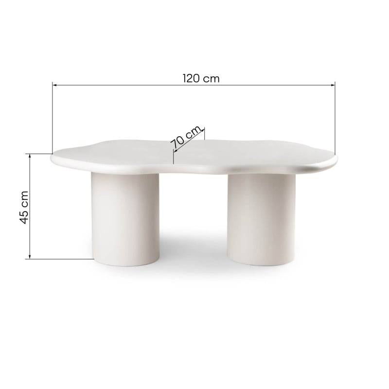 Beistelltisch MIRELLA, graubeige, abgerundete Formen