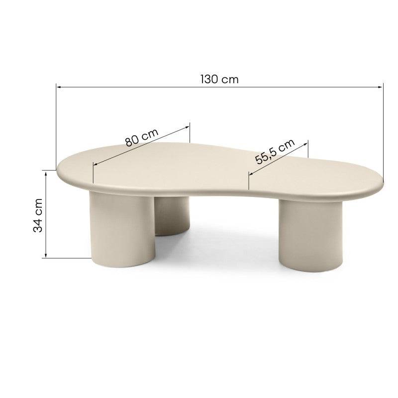 Tavolino NADINI, beige scuro, opaco, forme arrotondate