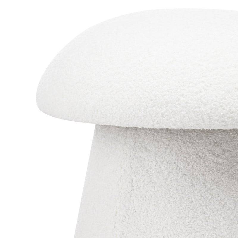 Pouf CAPPI rivestito bouclé bianco