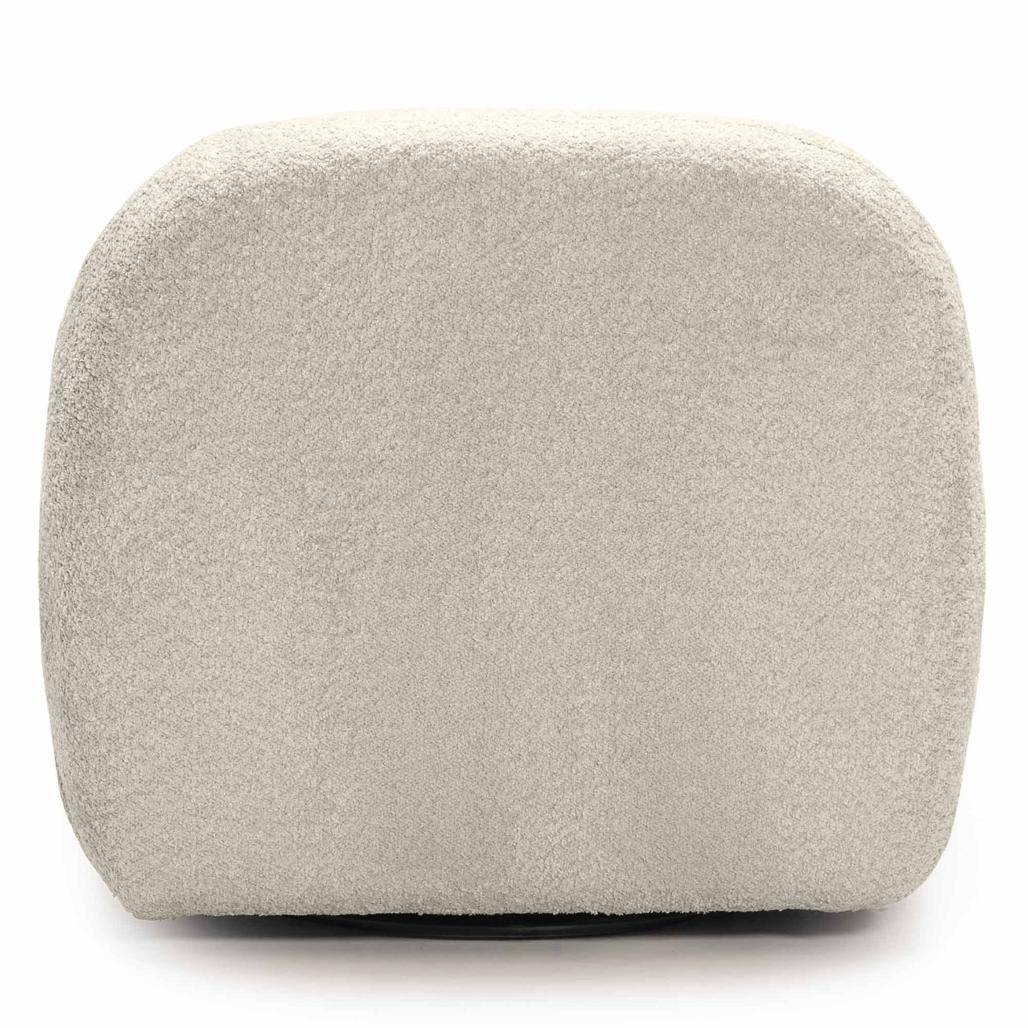 Poltrona lounge BOCHIC con base girevole, crema