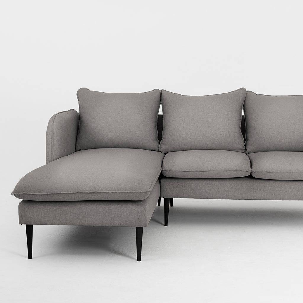 Ecksofa POSH L - Stahl, Schwarz