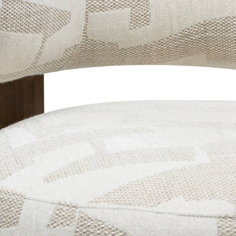 Sessel MARABELL, abgerundete Formen, beige/creme, Nussbaum