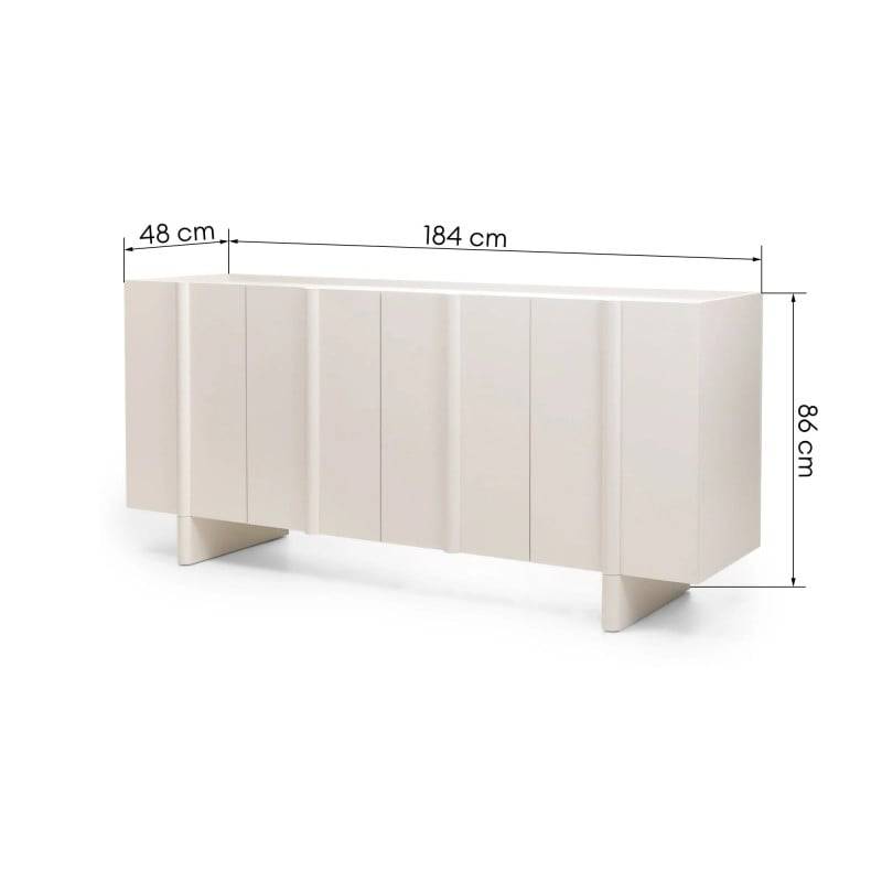 Kommode OSSM Cashmere mit 4 Türen und abgerundeten Fronten