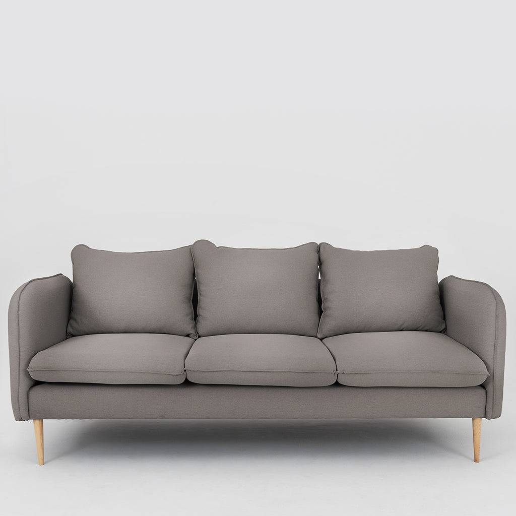 Sofa POSH WOOD 3-Sitzer - Stahl, Naturholz