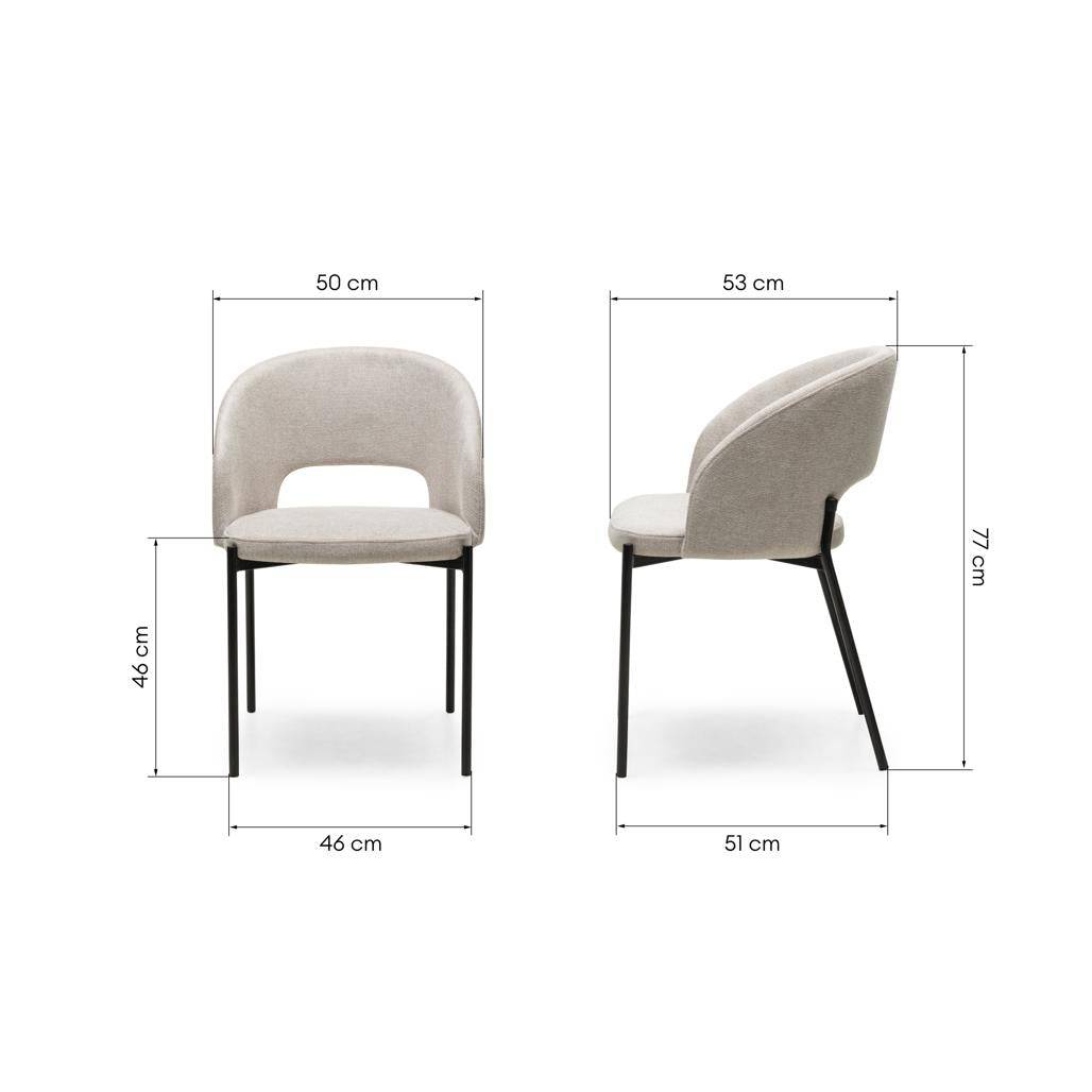 Sedia MORES beige con gambe nere