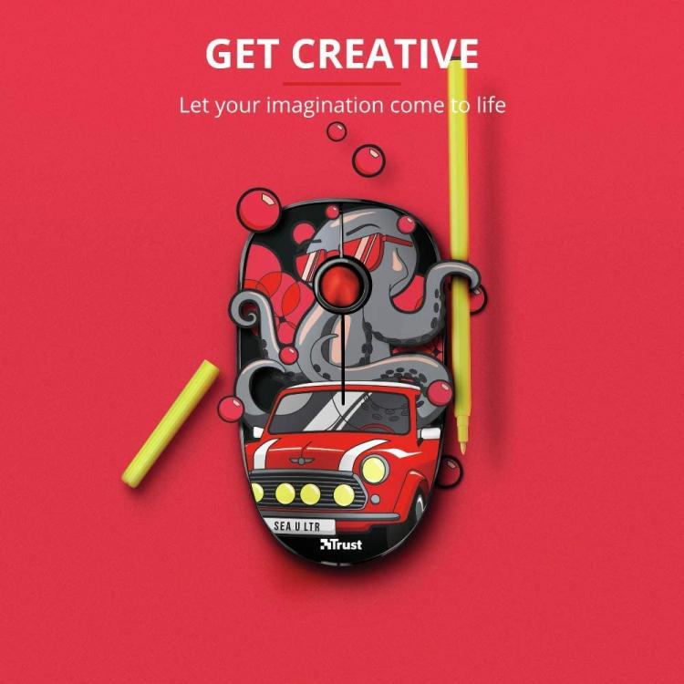 Trust Kabellose optische Maus Sketch Silent Click USB Rot